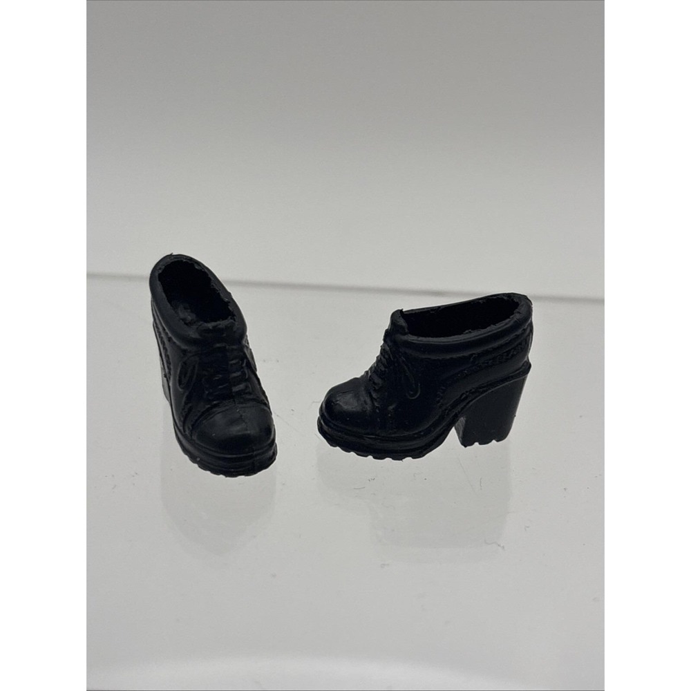 Vtg~Barbie Shoes~Platform/Chunky/High Heeled~Black Sneakers